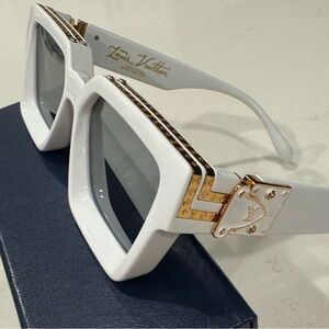 Like new mens Louis Vuitton 1.1 Millionaires Sunglasses white LV glasses